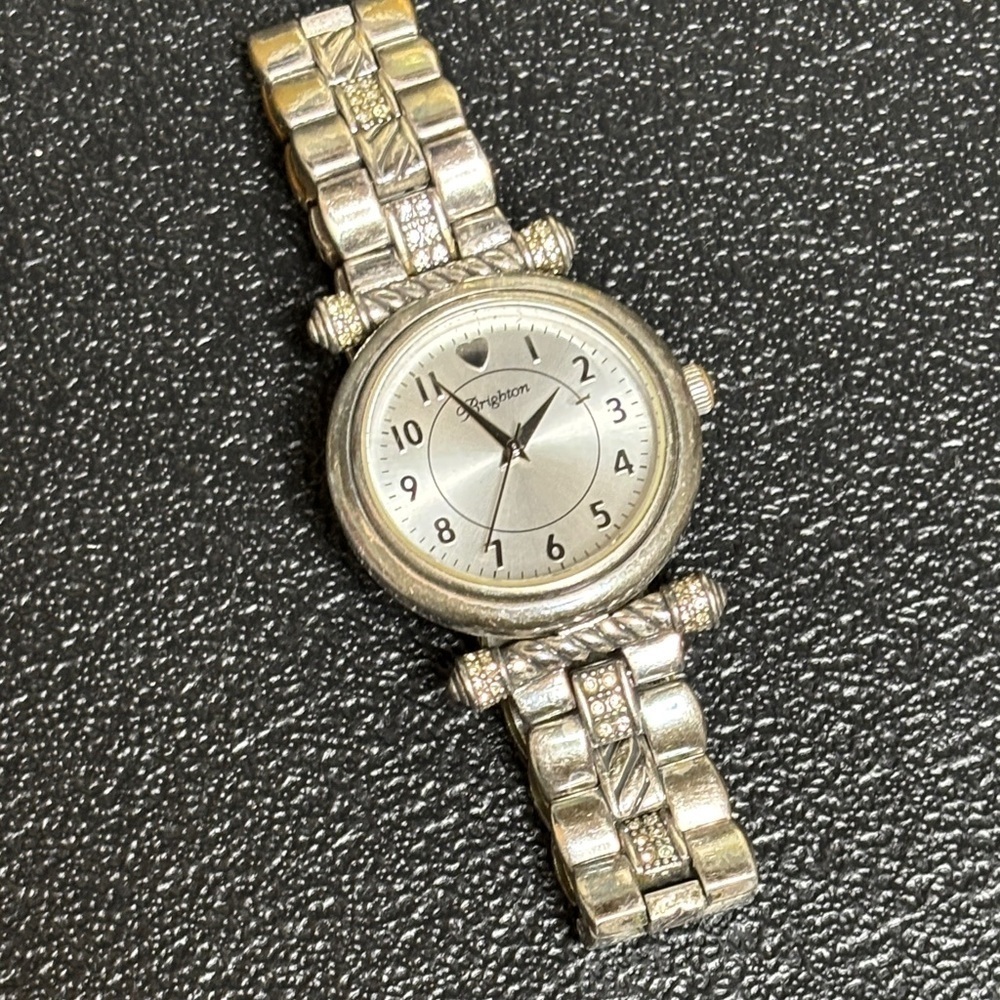 Brighton Vintage Silver-Tone Bracelet Watch WORKING Boho Western